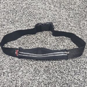 Monjie Running Belt Black Waist Pack Reflective Zipper Pocket Adjustable